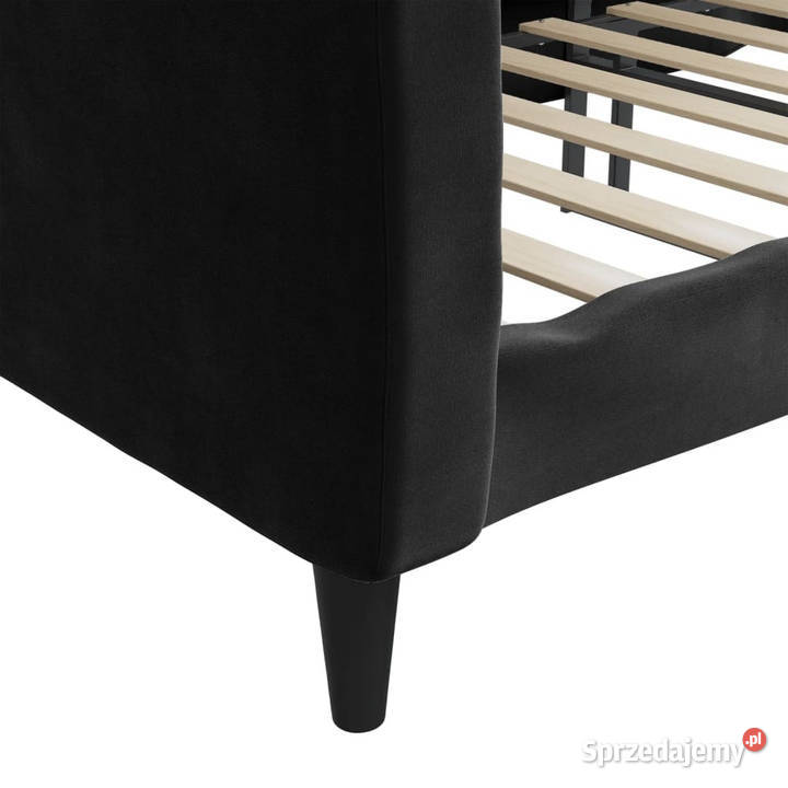 Sofa z funkcją spania czarna obita aksamitem Łóżka mazowieckie Warszawa