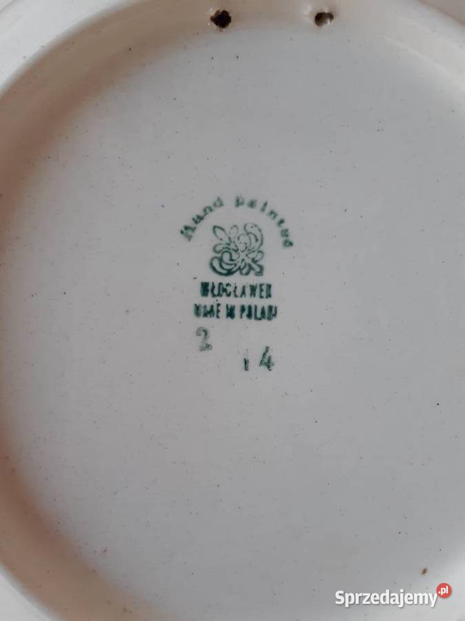 PRL Fajans z Włocławka Talerz w niebieskie wzory Porcelana i szkło mazowieckie Warszawa