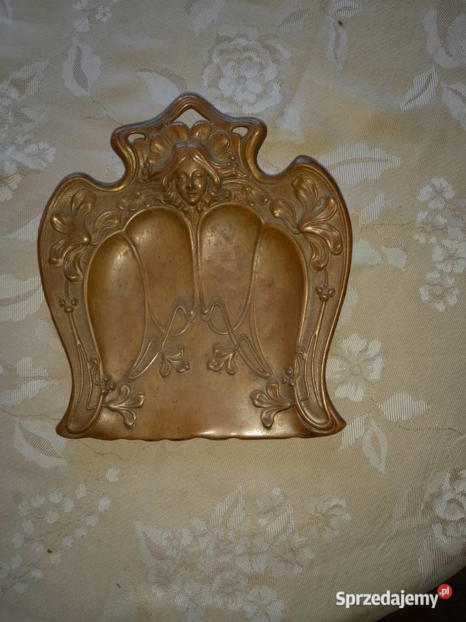 Secesyjna miedziana szufelka do okruchów Borówno
