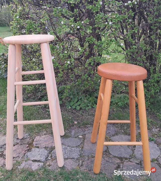 Taboret wysoki hoker drewno olcha 65