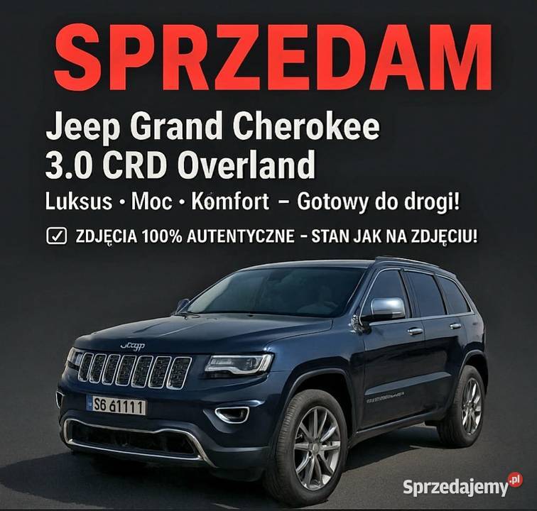 JEEP GRAND CHEROKEE 30 CRD 2015r Niski przebieg 3000cm3 Gorzów Wielkopolski