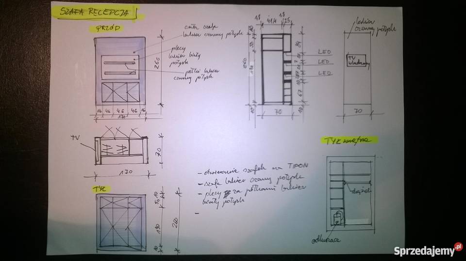 Szafa czarna połysk dom salon fryzjerski 70cm Poznań