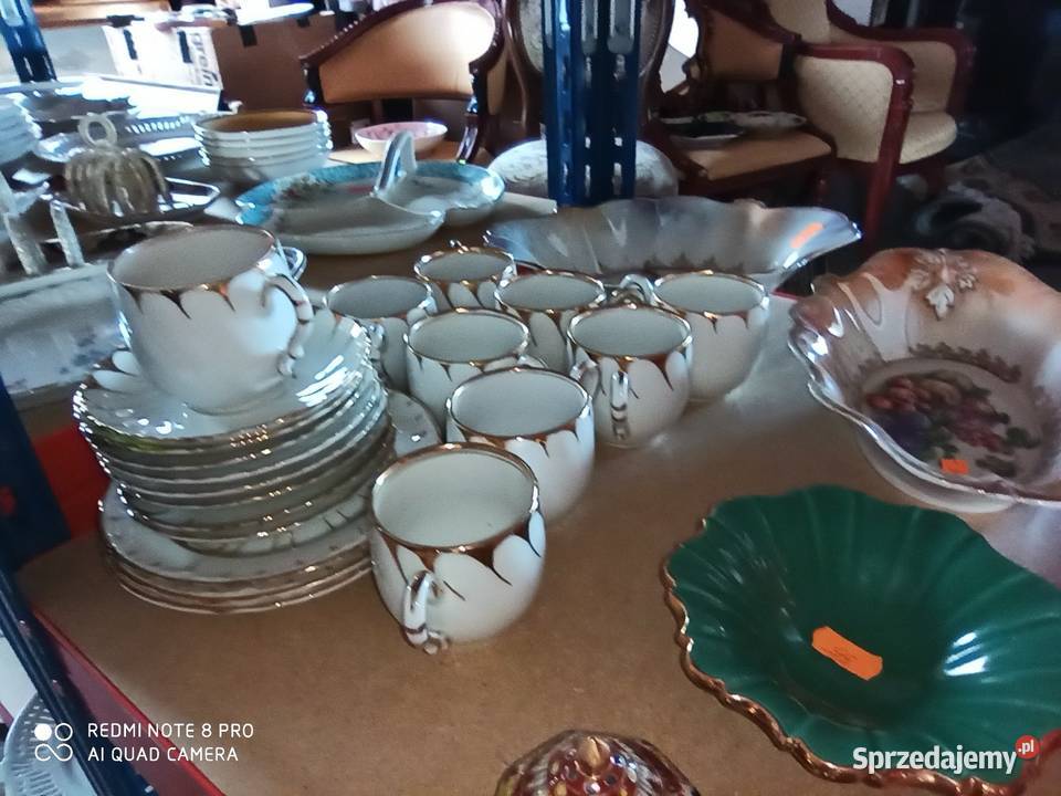 filiżanka beczułka biało złota Gdańsk