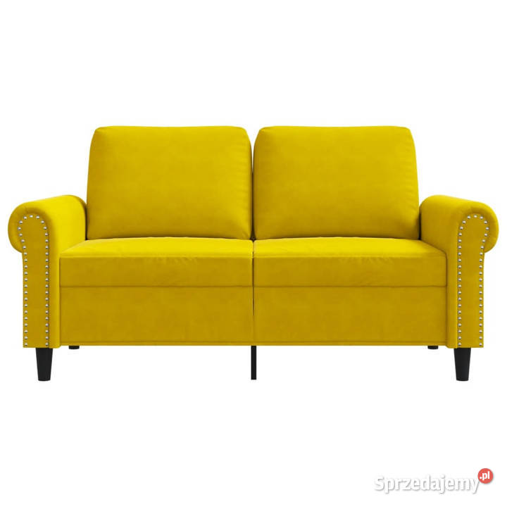 Sofa 2osobowa żółta 120 tapicerowana aksamitem Warszawa