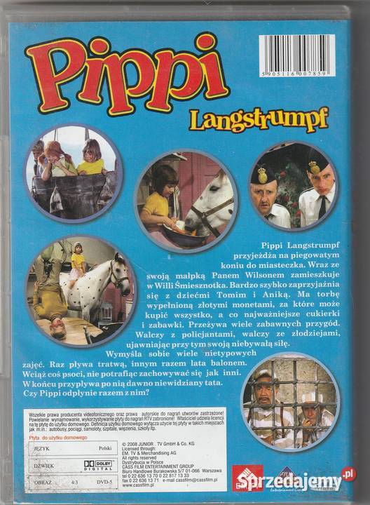 PIPPI LANGSTRUMPF - FILM PEŁNOMETRAŻOWY DVD Pruszków - Sprzedajemy.pl