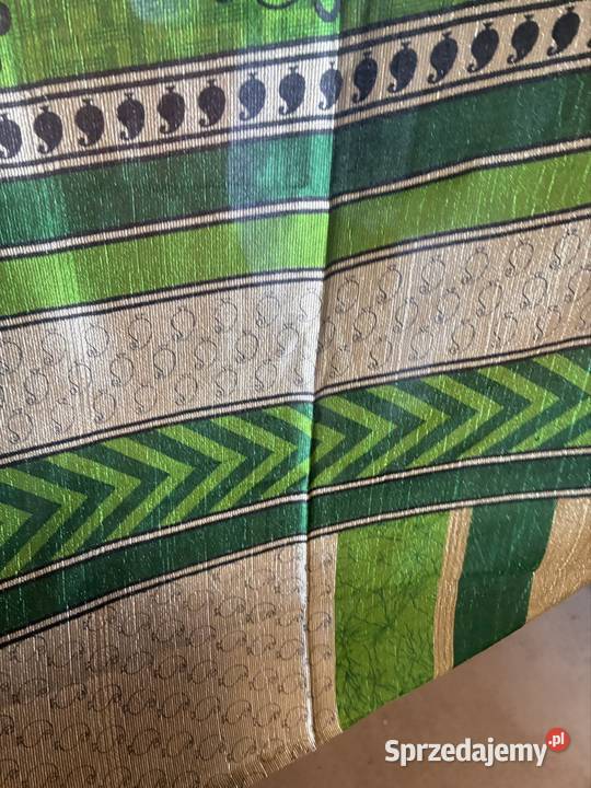 Sari vintage w kolorze zielonym
