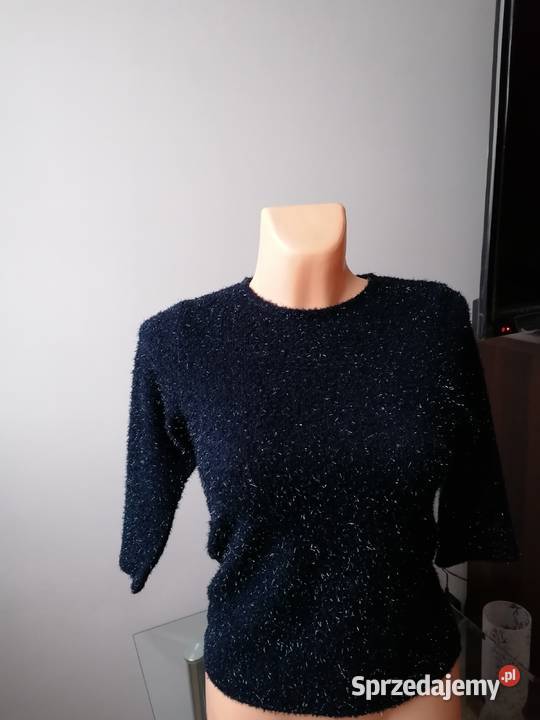 NOWY DAMSKI SWETER BŁYSZCZĄCY RĘKAW 34 R Łódź sprzedam