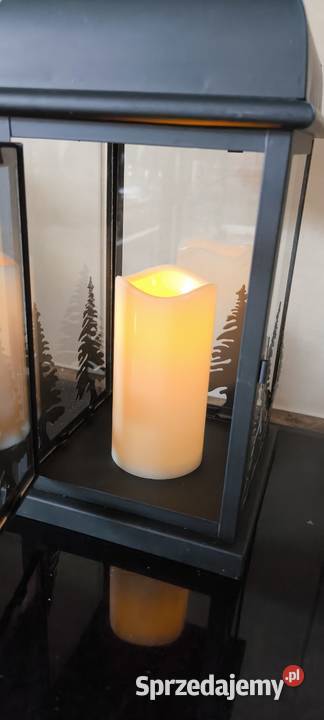 Piękny ledowy lampion latarenka wys 45 z motywem czarny Legnica sprzedam