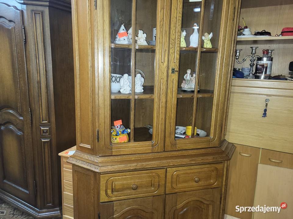 Duża witryna narożna dębowa dąb rustykalny z Sypniewo