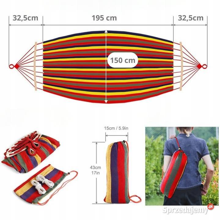 DUŻY HAMAK XXL z DRĄŻKIEM MOCNY Dwuosobowy Warszawa