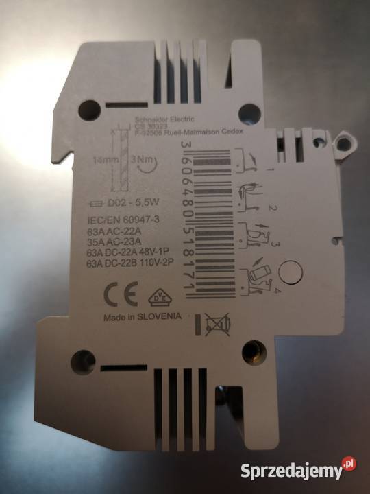 Rozłącznik bezpiecznikowy Schneider 3P 63A D02 Ełk