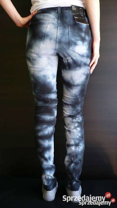 Spodnie jeansowe marmurki hm nowe z metką xs 34 niebieski kujawsko-pomorskie Toruń