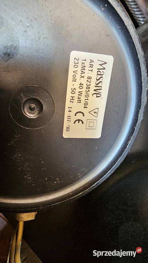 2 lampki stołowe MASSIVE vintage mleczne szkło Wałbrzych