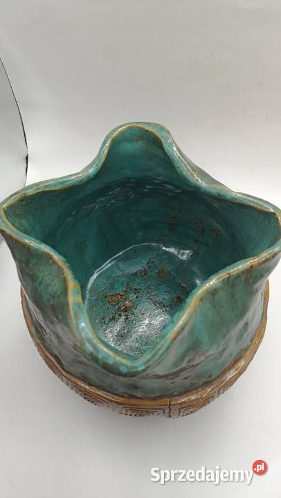 Ceramiczny wazon artystyczny szmaragdowy Zamość sprzedam