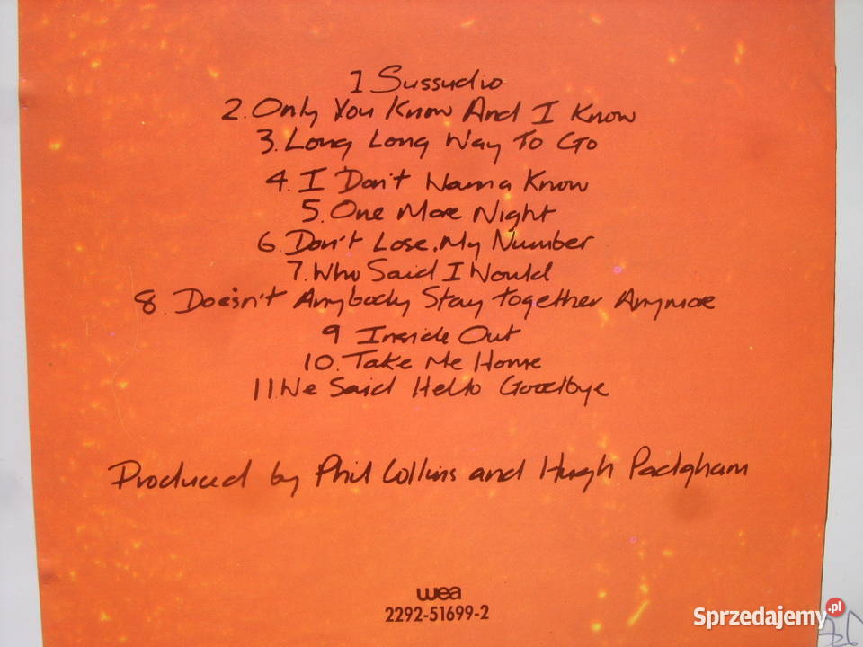 Plyta rock CD PHIL COLLINSNO JACKET REQUIRED Wołów