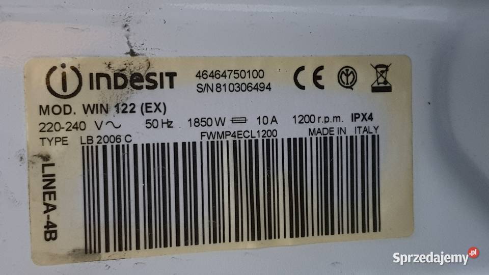 Moduł programator pralki Indesit WIN122 Warka