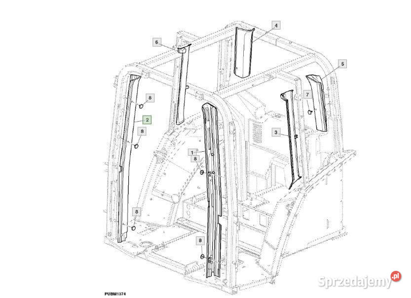 John Deere 6920S osłona akustryczna obicie Pozostałe Jastrzębniki