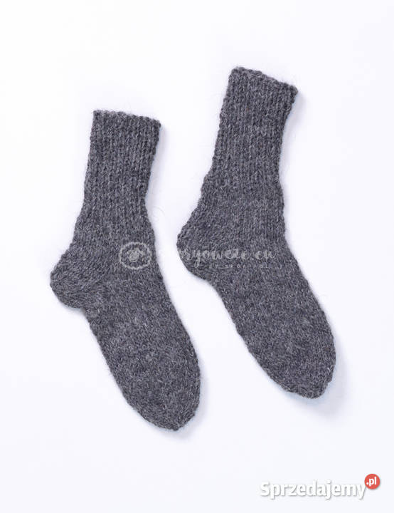 Wełniane skarpetki ciemno szare kostkę ciepłe Pozostałe Szaflary