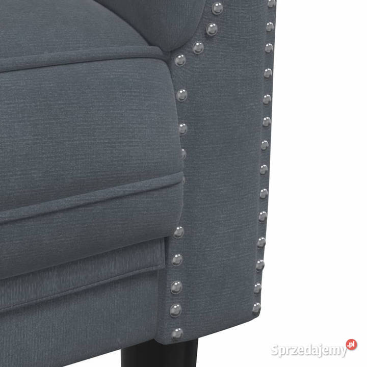 Sofa dwuosobowa ciemnoszara aksamit WM372576 Sofy i kanapy Warszawa