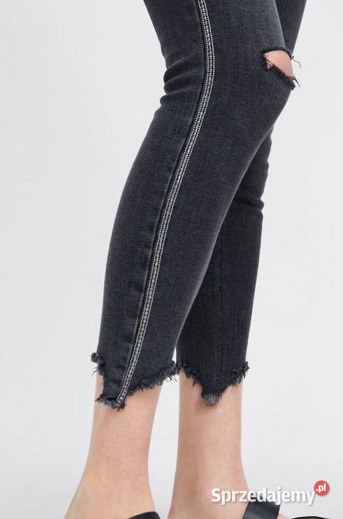 ZARA SPODNIE JEANS JEANSOWE Z OZDOBAMI 36 S Kalisz