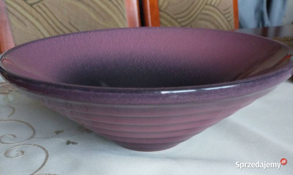 Miseczka ceramiczna fioletowa Przybory kuchenne wielkopolskie Krotoszyn