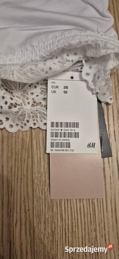 Biały biustonosz Bandeau HM koronka 38 mazowieckie sprzedam