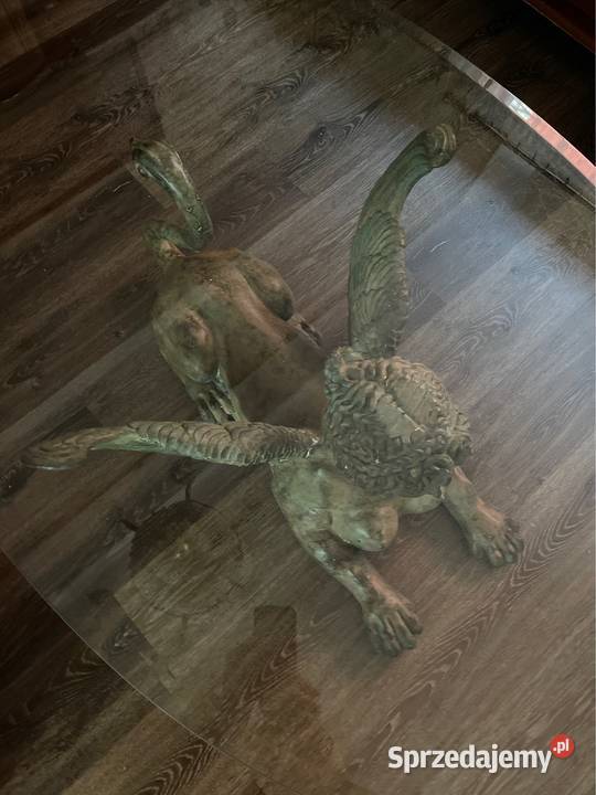rzeźba z brązu Sfinks figura stół ława stolik 60cm