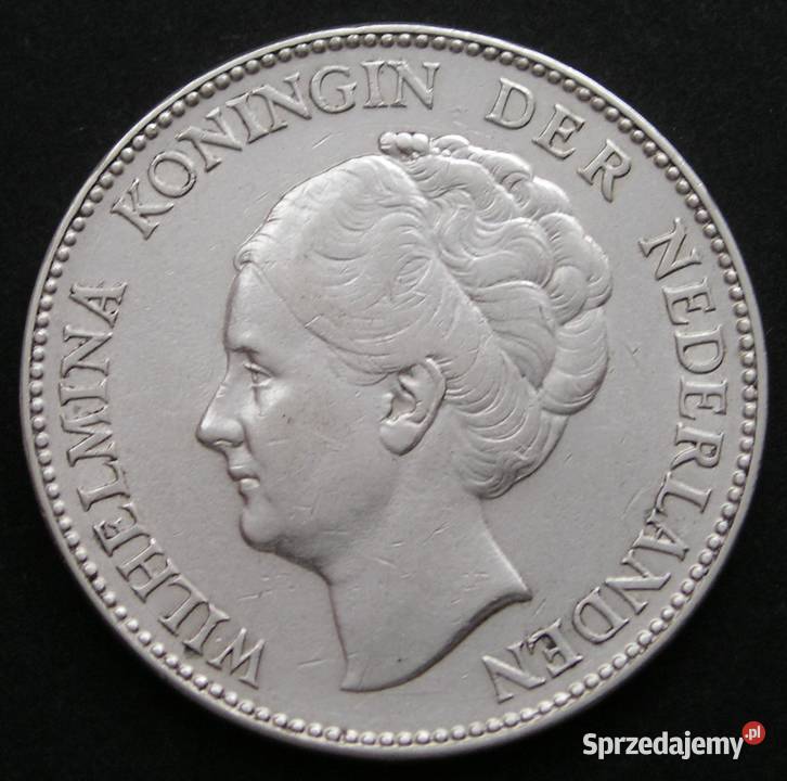 HOLANDIA 1 GULDEN 1930 WILHELMINA SREBRO łódzkie Łódź sprzedam
