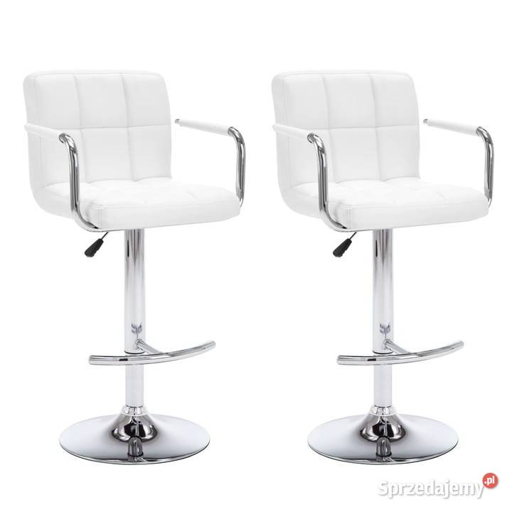 vidaXL Stołki barowe 2 białe sztuczna skóra mazowieckie Warszawa sprzedam