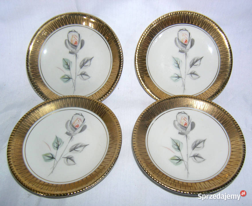 talerzyki konfiturówki vintage popielata różaD20