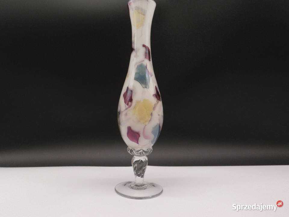Efektowny włoski wazon ze szkła artystycznego Porcelana i szkło Raszków sprzedam