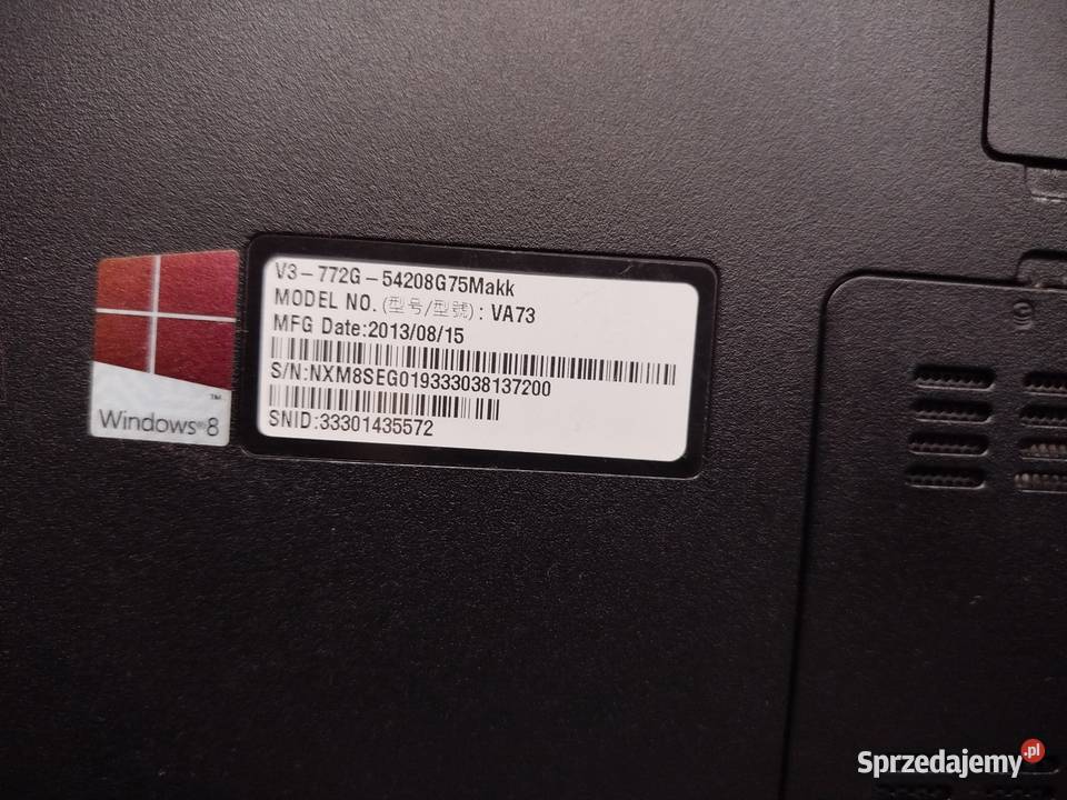 Laptop Acer VA73 Chruścice