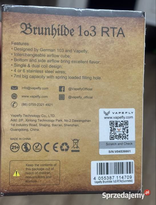 atomizer Vapefly Brunhilde 1o3 RTA the Saga Warszawa