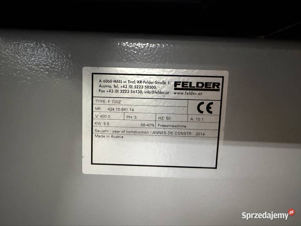 Frezarka dolnowrzecionowa Felder F700z Super Produkcja Gorlice