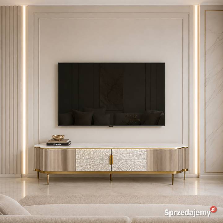 Komoda RTV złota Champion Glamour Premium Golkowice