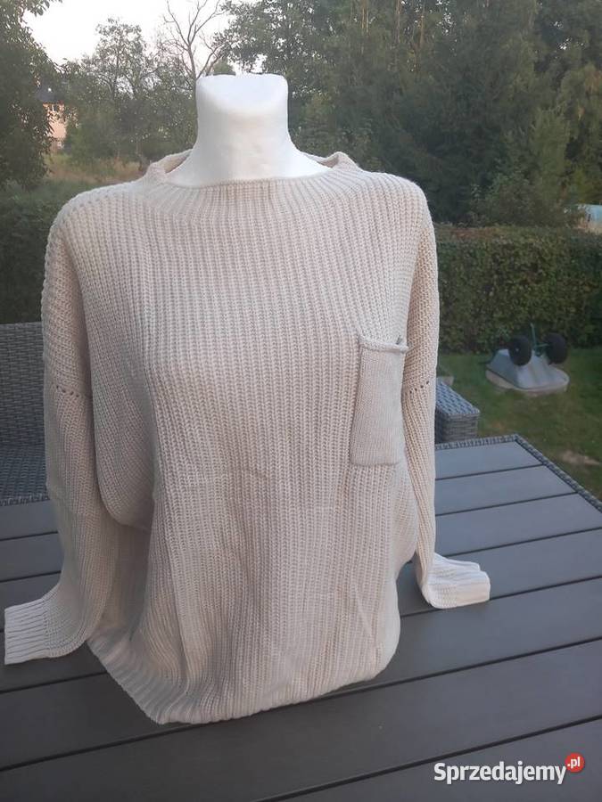 Beżowy sweter damski Florboom Oversize rozmiaru brązowy/beżowy Gaj sprzedam