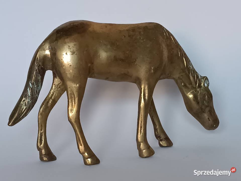 Mosiężna figurka konia Koń pasący się Dekoracja Rzeszów