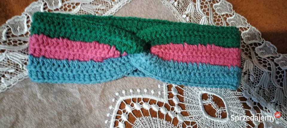 Ręcznie robiona opaska na głowę ciepła Nakrycia głowy Częstochowa