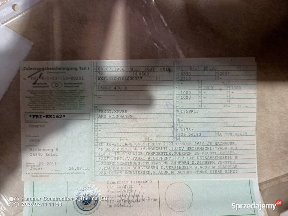 Przyczepka campingowa Favorit 70tcf80357 Kempingowe lubelskie Włodawa