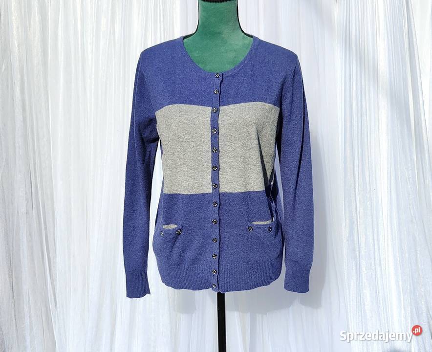 Sweter kardigan Kinga XXL 44 XL 40 wełna kaszmir Rozpinane
