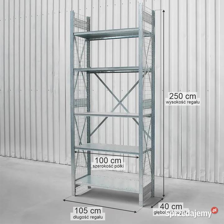 Regał magazynowy 5 półek DEXION 250x105x40 z Chmielów sprzedam