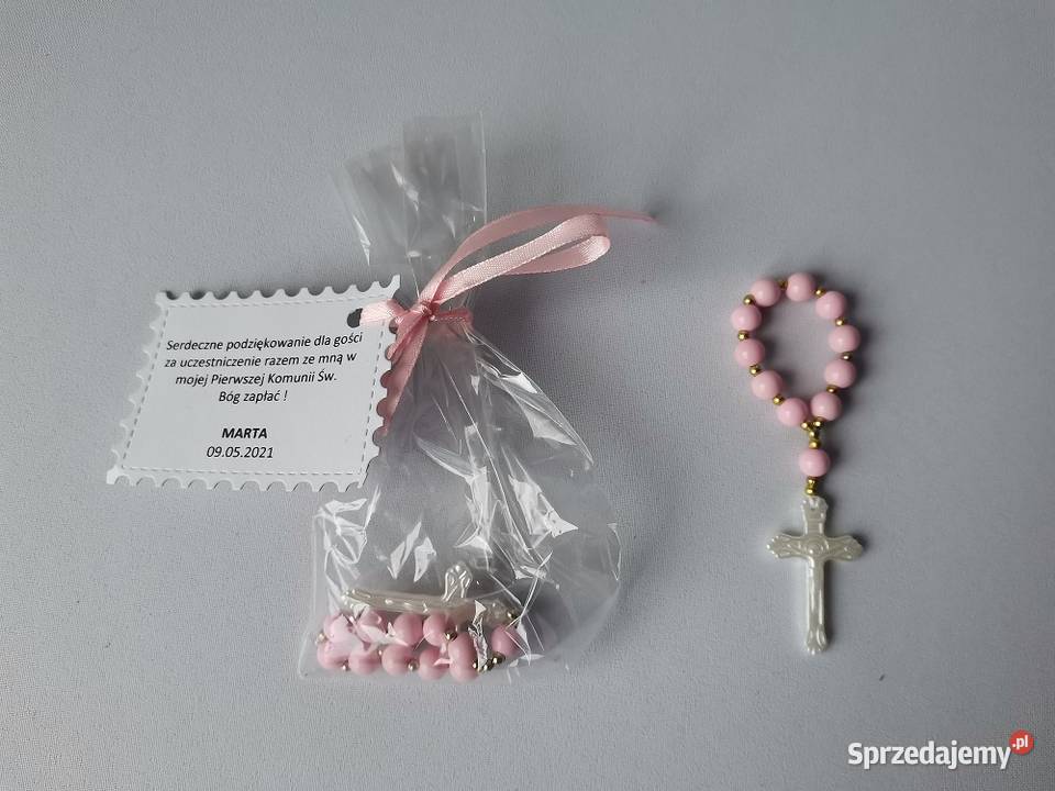 Podziękowania Komunia Różaniec Różowy B2 sprzedam