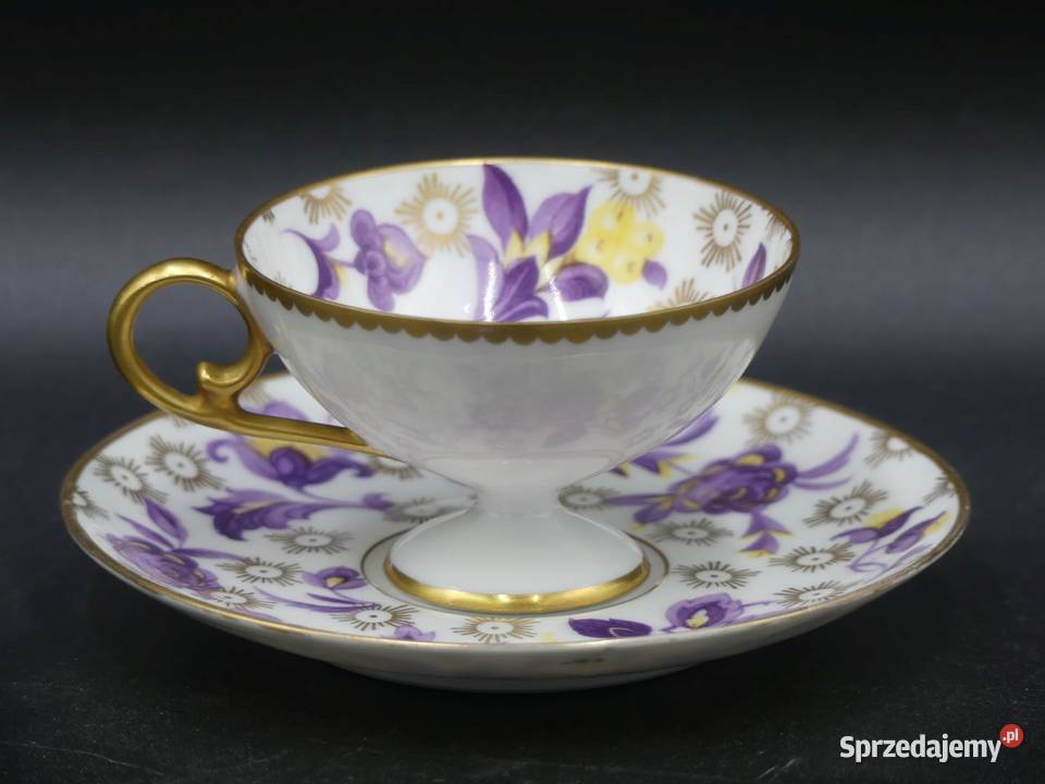 Zjawiskowa mokka Tułowice Tillowitz 1928 45 Porcelana i szkło wielkopolskie