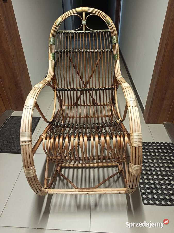 Wielki wiklinowy fotel bujany Katowice sprzedam