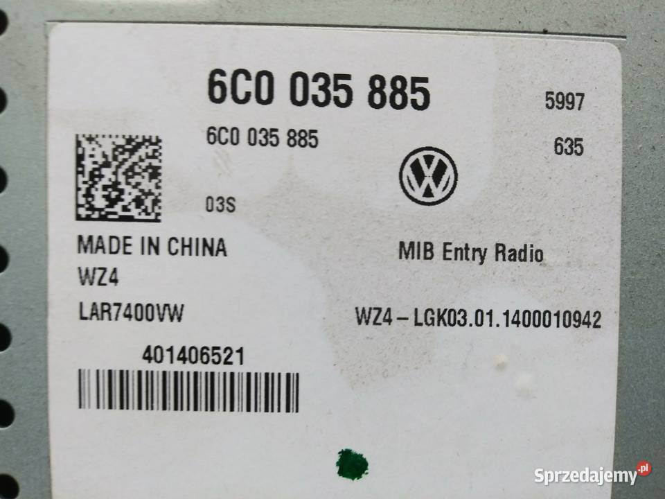 VW POLO V radio 6R 6C0035885