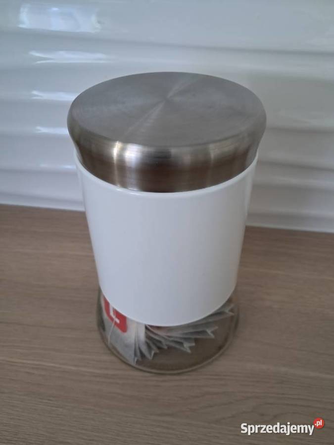Pojemnik szklany biały z pokrywką 1000 ml biały Kraków