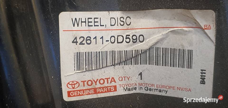 Felga stalowa do Toyota ET 39 osobowe Wałbrzych sprzedam