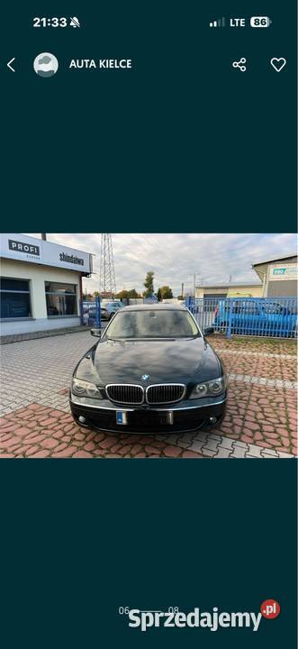 Bmw E65 Lift 730 Li Anglik Zarejestrowany w VAT marża Seria 7