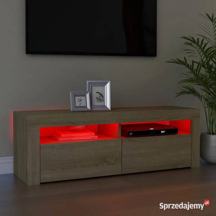Szafka pod TV z oświetleniem LED dąb sonoma Warszawa