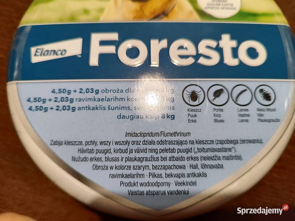 Obroża psa 8 Foresto pcheł i kleszczy Dla psów Lublin